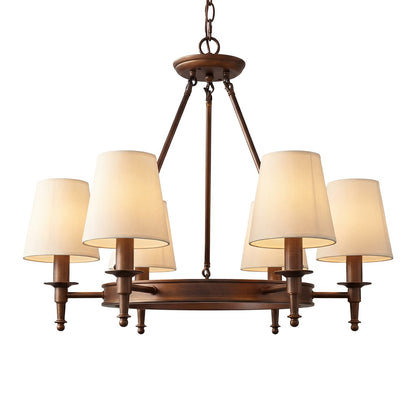 Yasmin Antique Brass Wagon Wheel Chandelier