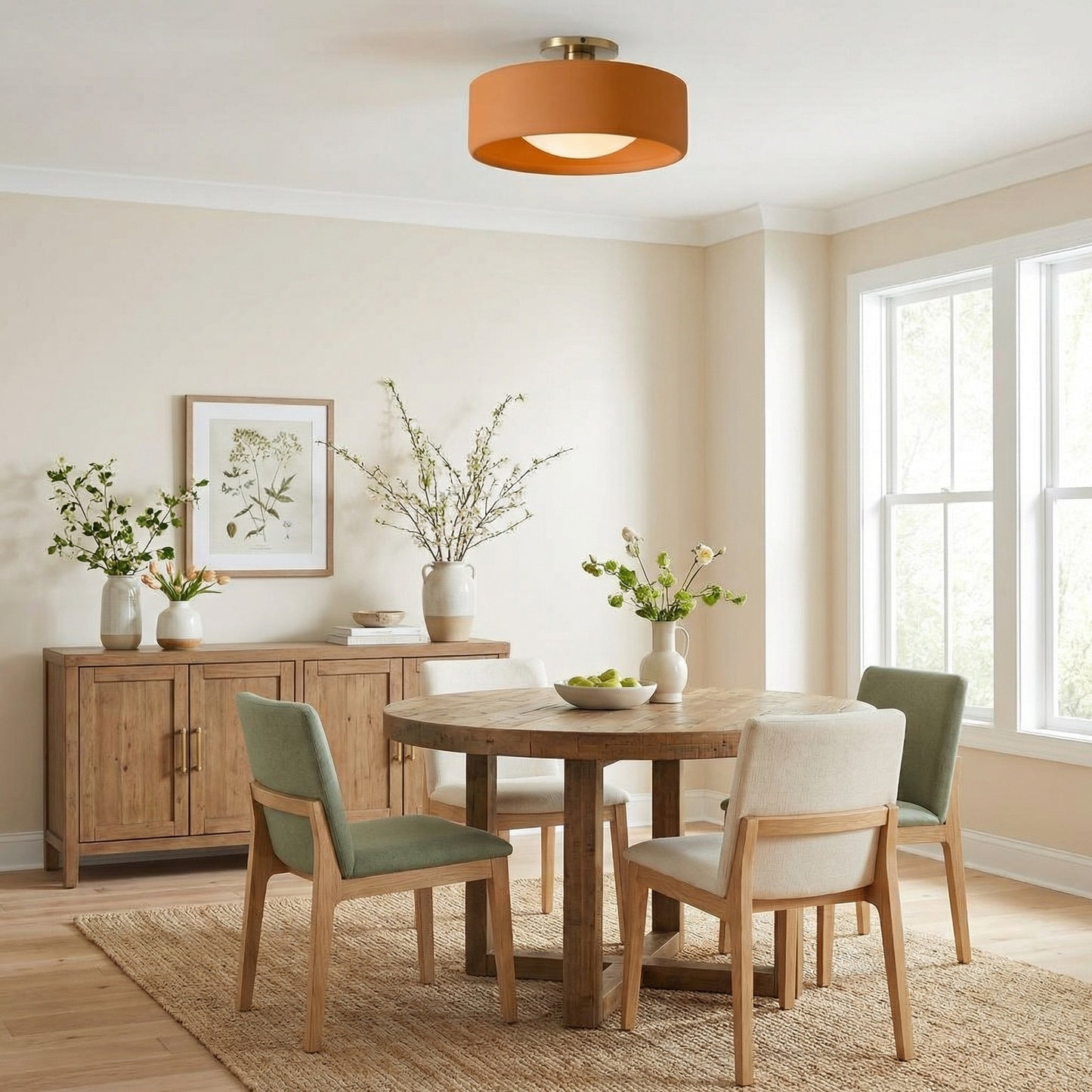 Aura Modern Porcelain Flush Mount Ceiling Light