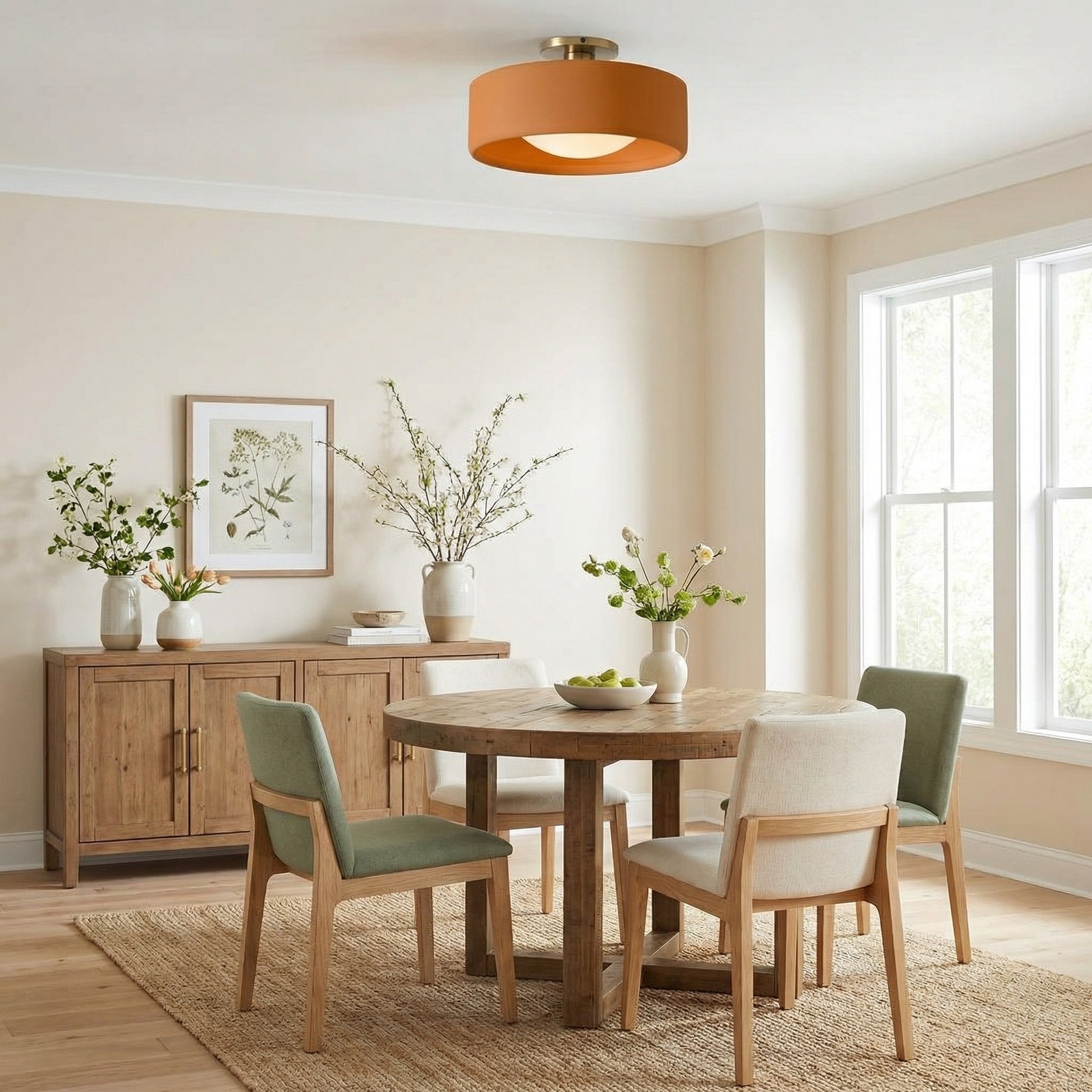 Aura Modern Porcelain Flush Mount Ceiling Light