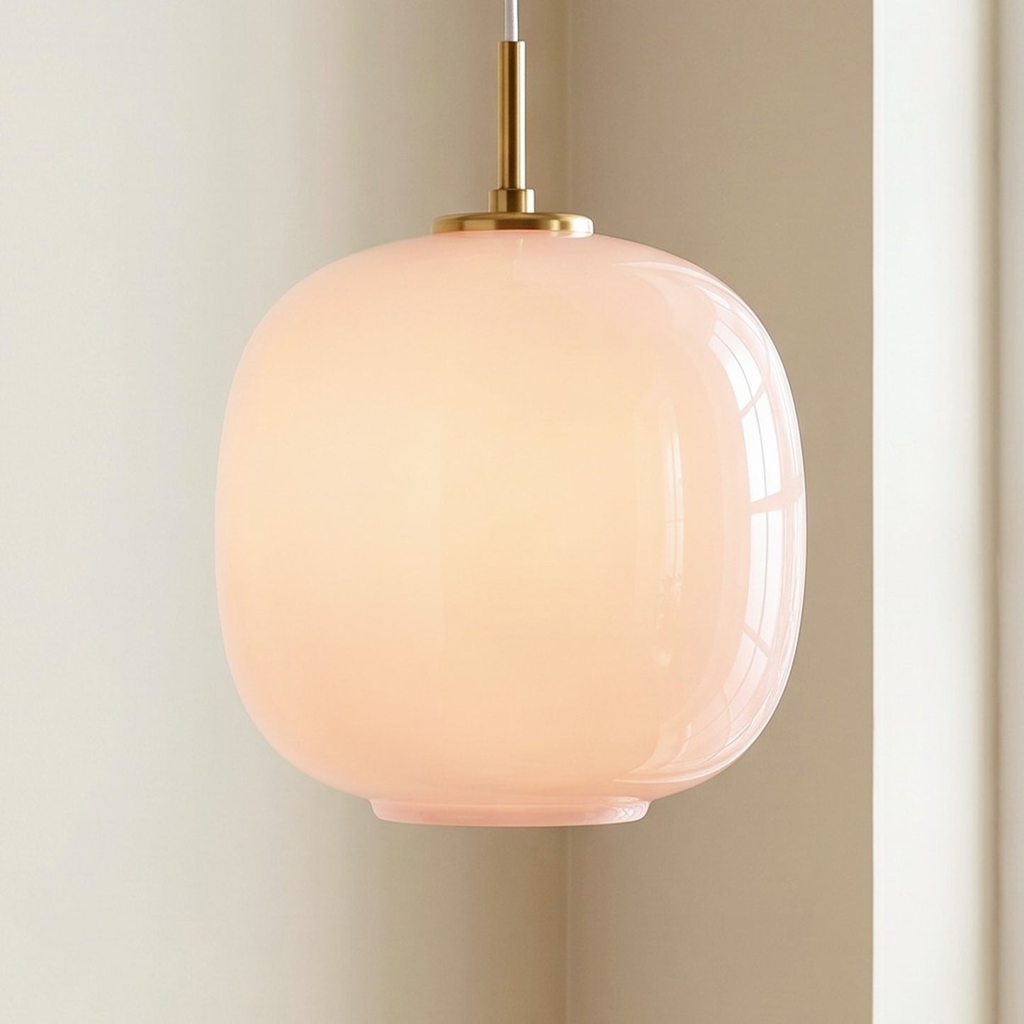 Louis Cream Stained Glass Globe Pendant Light