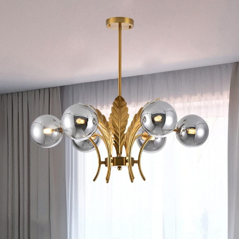 Zephyr Luxury 6-Lights Globe Glass Chandelier