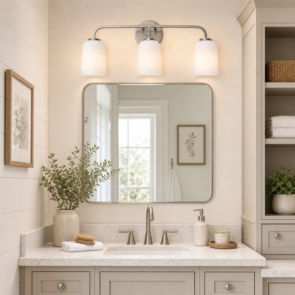 Bransen Modern Milk Glass 2/3-Light Vanity Wall Sconce