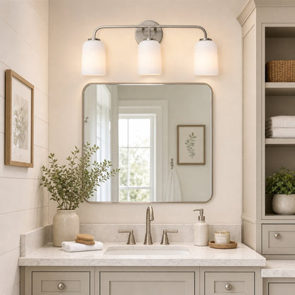 Bransen Modern Milk Glass 2/3-Light Vanity Wall Sconce