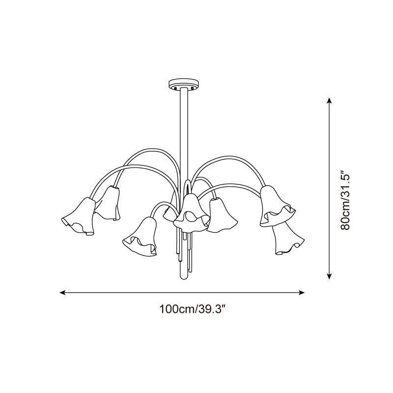 Fletcher Modern Colorful Floral Glass Fazzo Chandelier