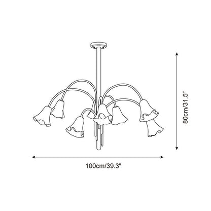 Fletcher Modern Colorful Floral Glass Fazzo Chandelier