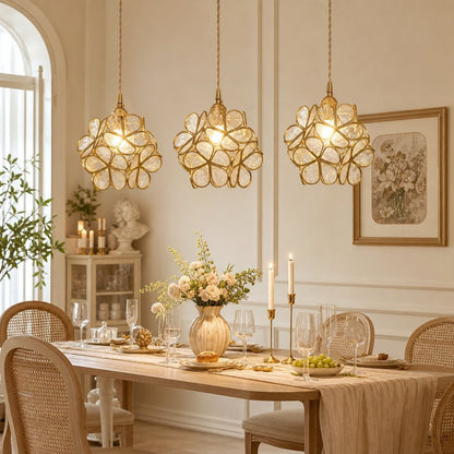 Viviana French Country Glass Petal Pendant Lights
