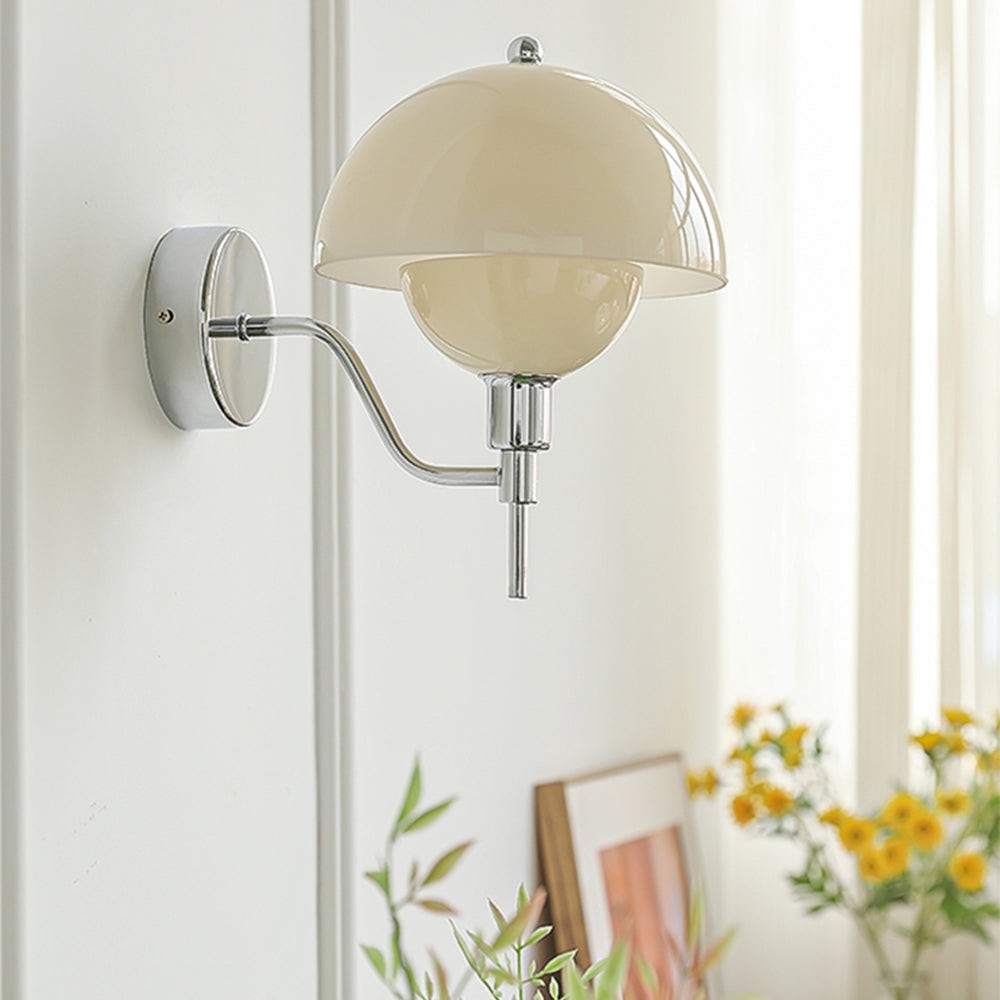 Xavra French Bauhaus Mushroom Glass Aisle Wall Lamp