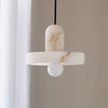 Vyndorix Farmhouse Hat Shaped Alabaster Pendant Light