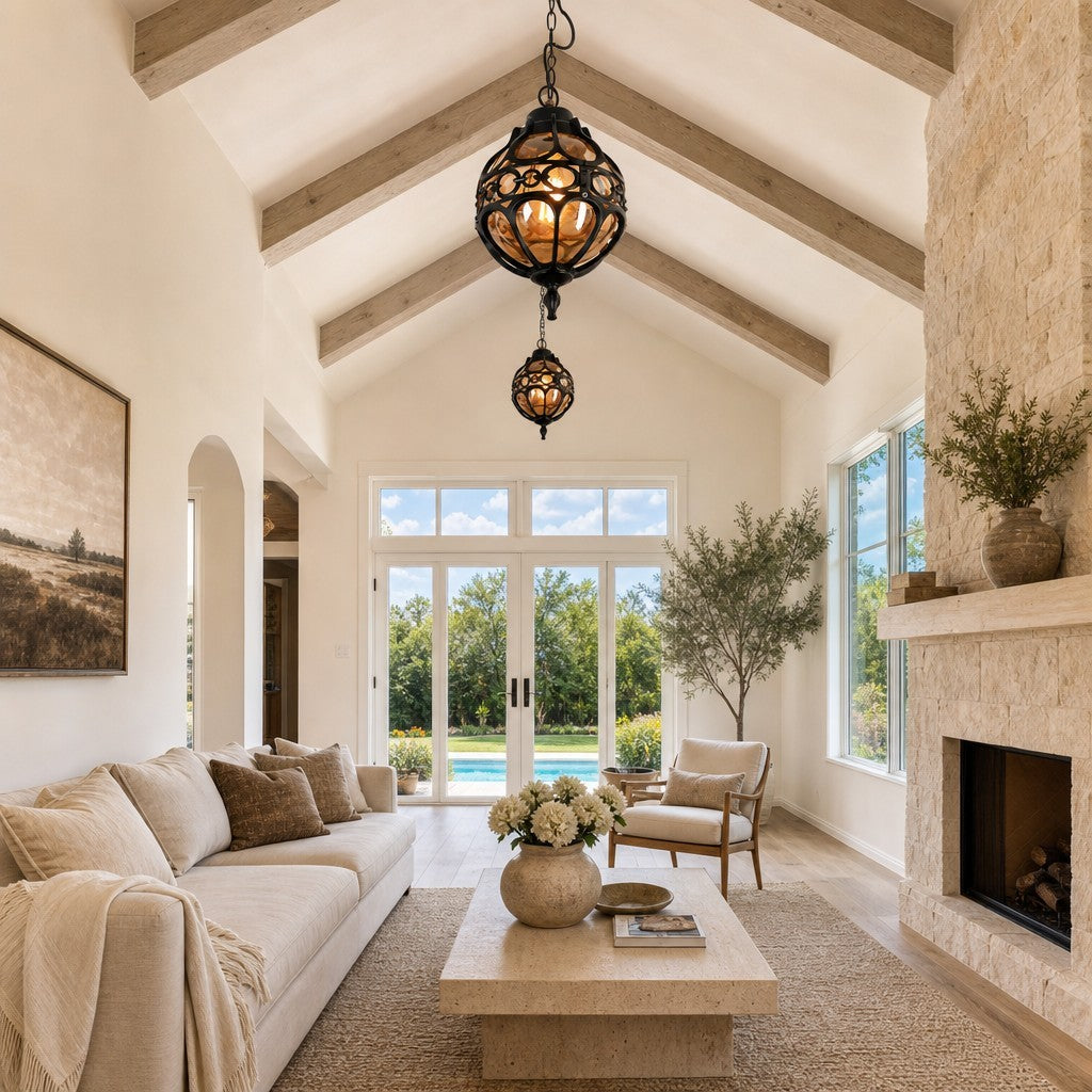 Magnus Farmhouse Outdoor Patio Porch Round Pendant Light