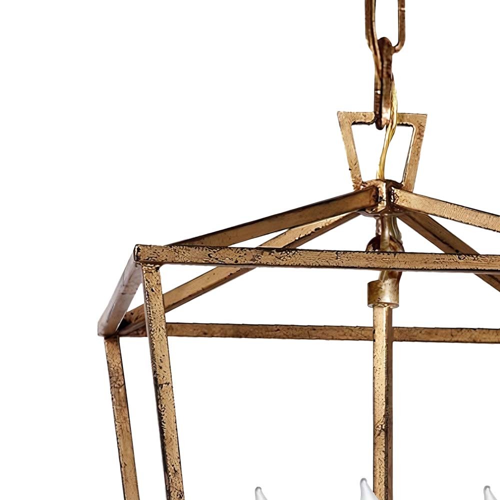 Aria Farmhouse Wrought Iron Lantern Chandelier Light