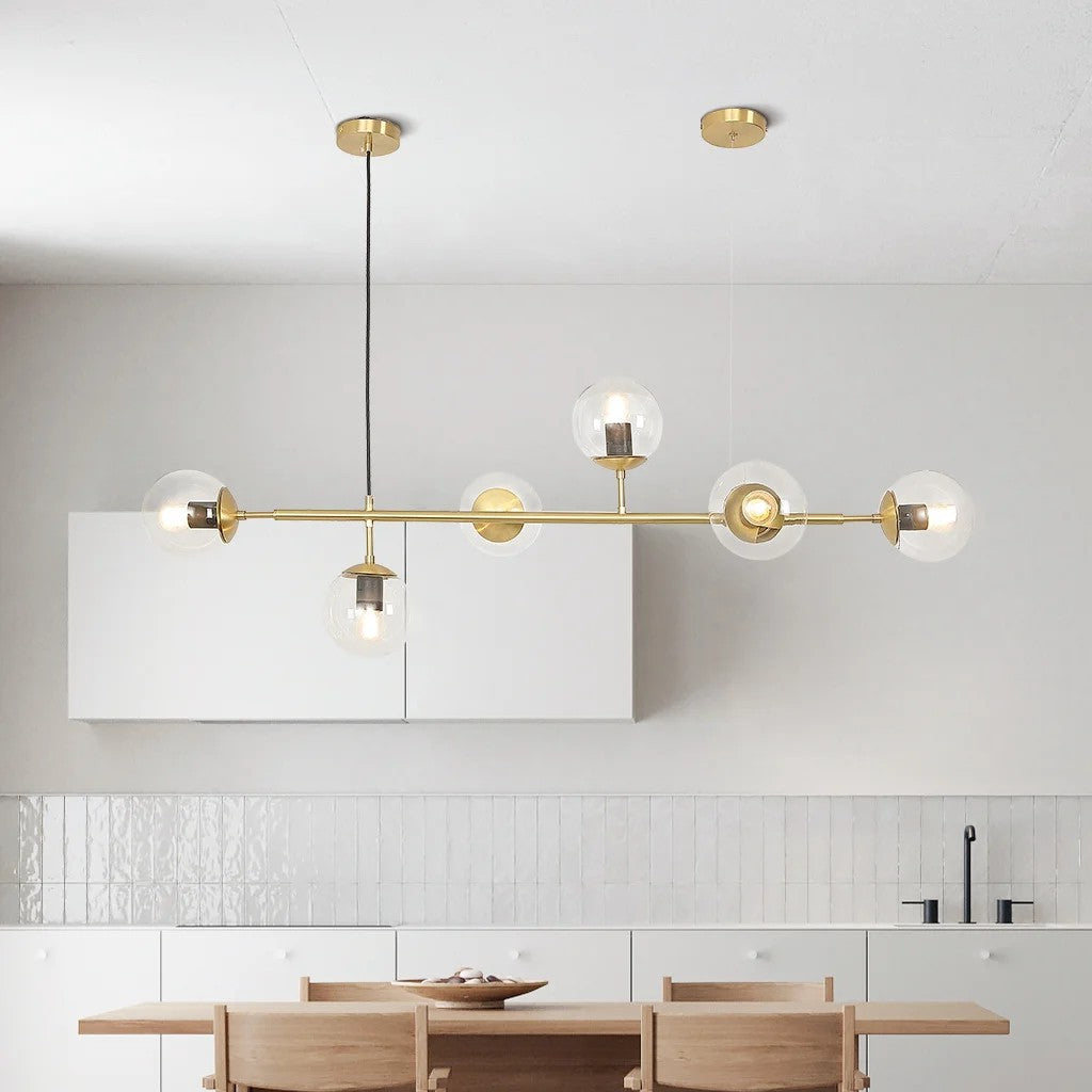 Celestina 6 Light Linear Glass Orb Pendant Light