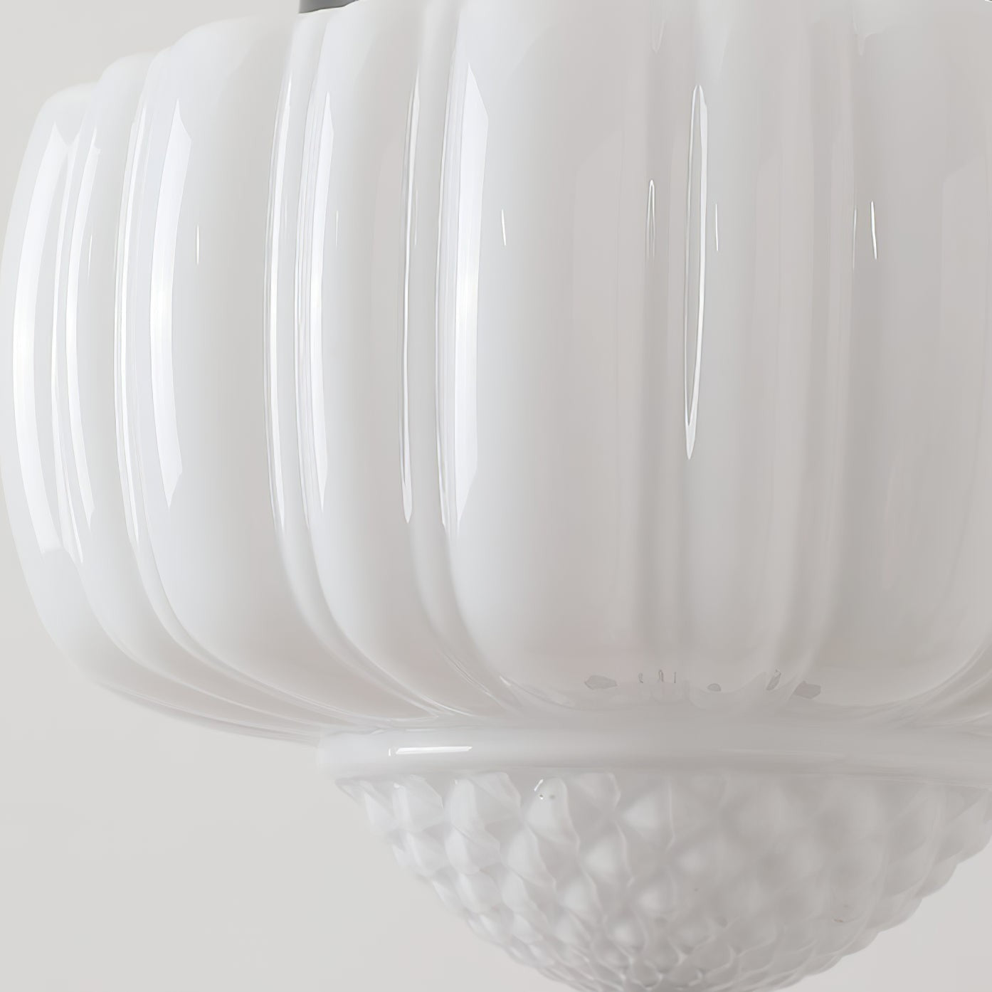 Draxor White Milk Glass Pumpkin Pendant Light