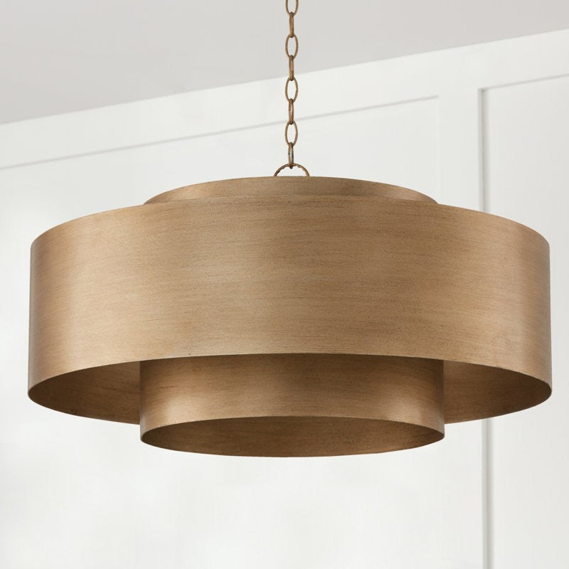 Aurelius Brushed Texture Metal Double Drum Chandelier