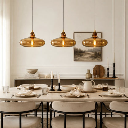 Zyren Modern Art Amber Glass Pendant Light