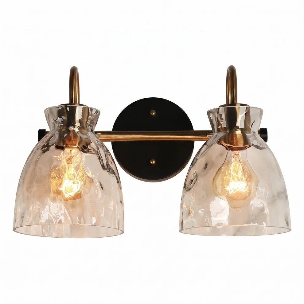Brant Modern Hammered Glass Dome Vanity Wall Light