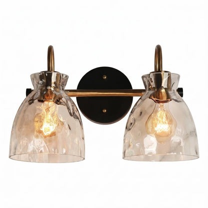 Brant Modern Hammered Glass Dome Vanity Wall Light