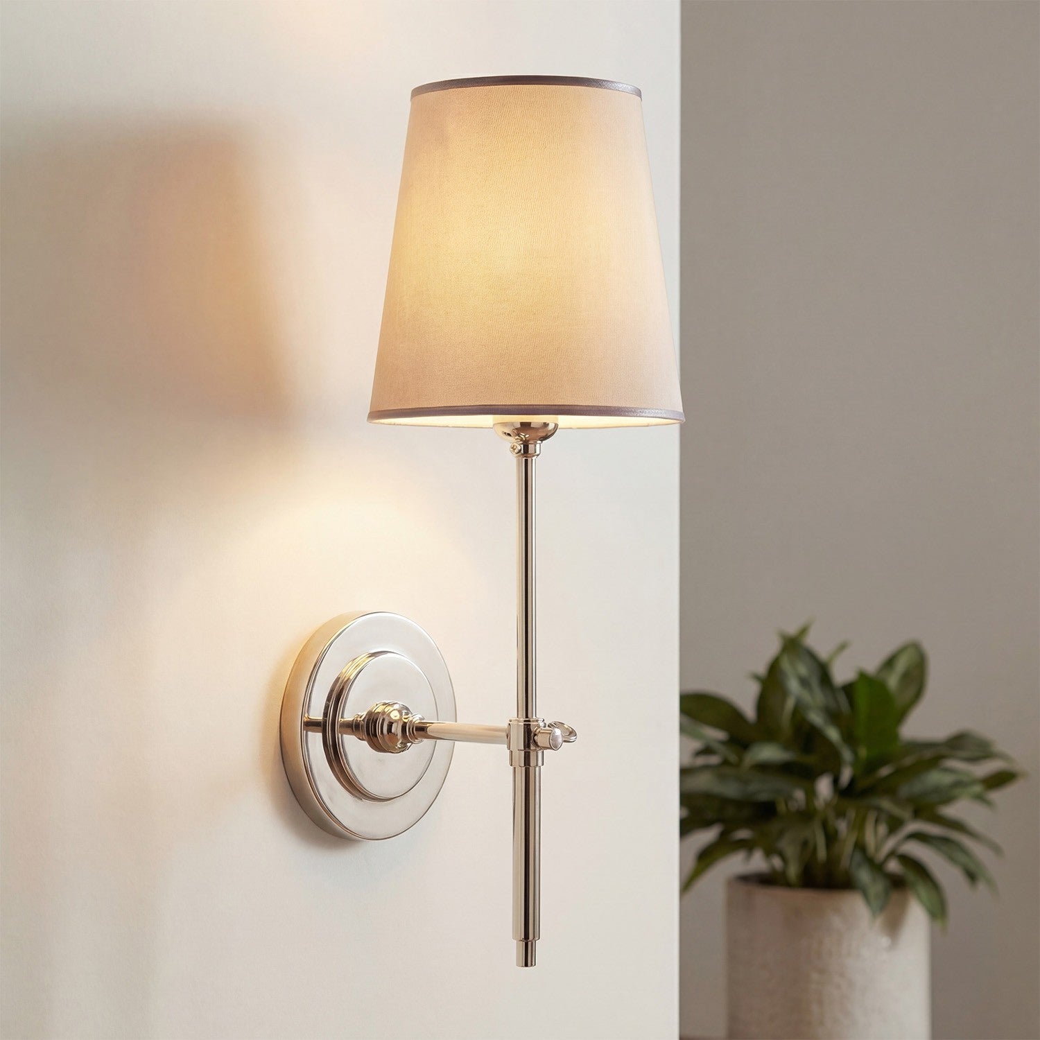 Ozuma One Light Wall Sconce with Linen Shade