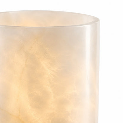 Yorix Alabaster Tube Bronze Finish Wall Sconce
