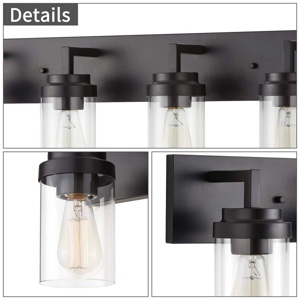 Pyros Farmhouse Clear Glass Cylinder Vanity Wall Light