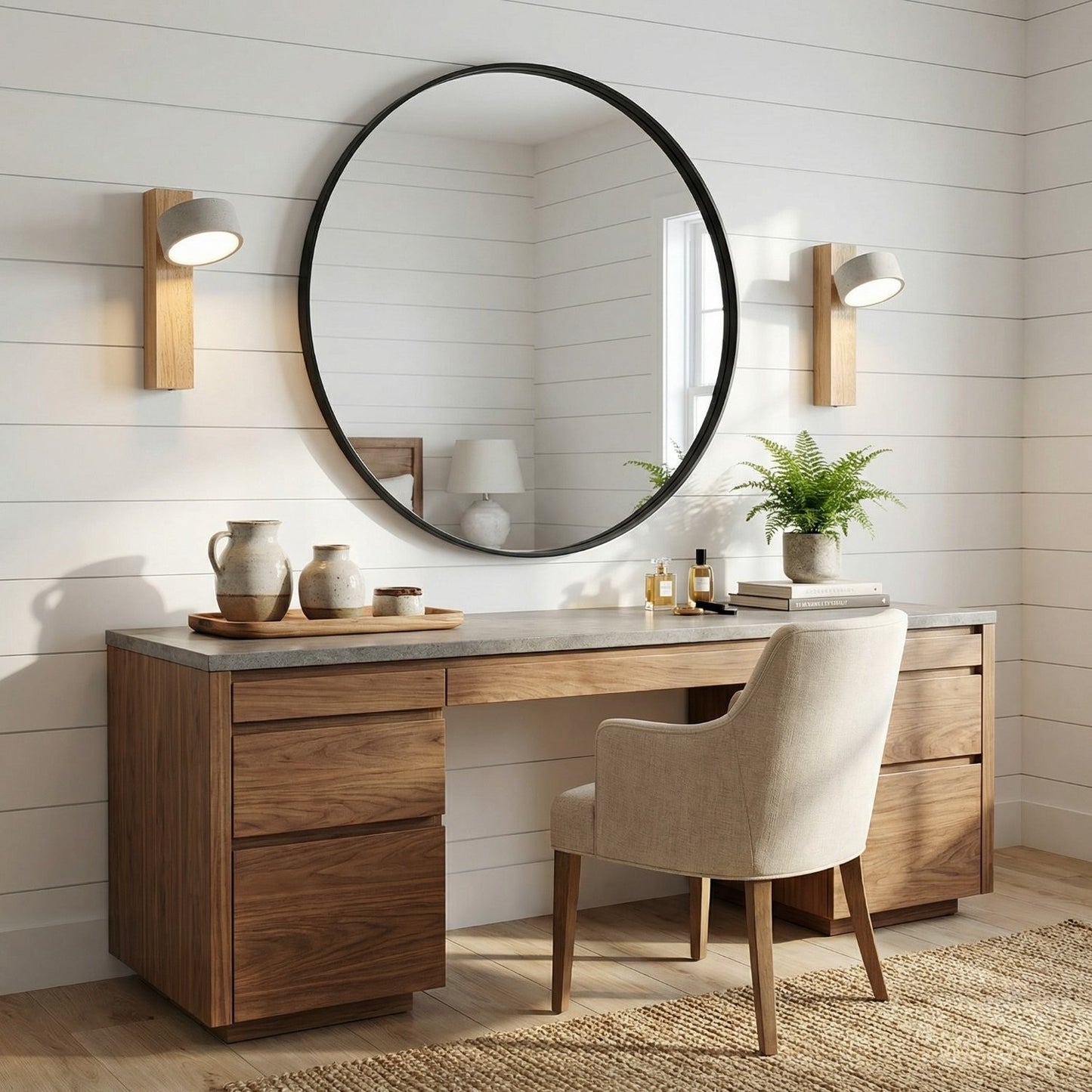 Bennett Wabi-Sabi Round Travertine Wall Light