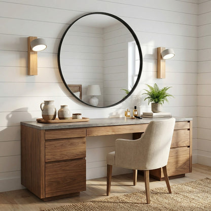 Bennett Wabi-Sabi Round Travertine Wall Light