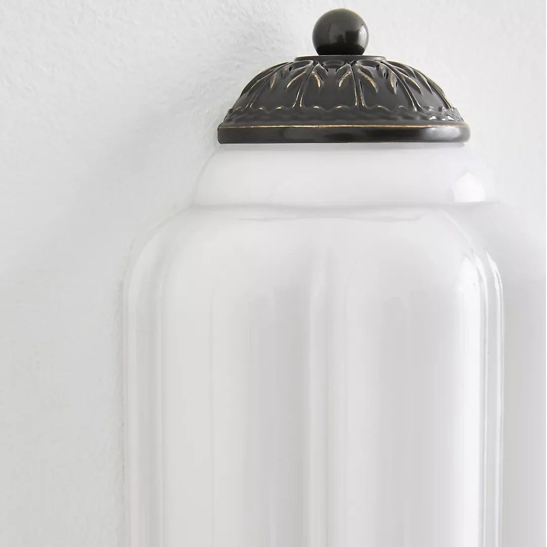 Michael Vintage Eloise Milk Glass Flush Wall Light