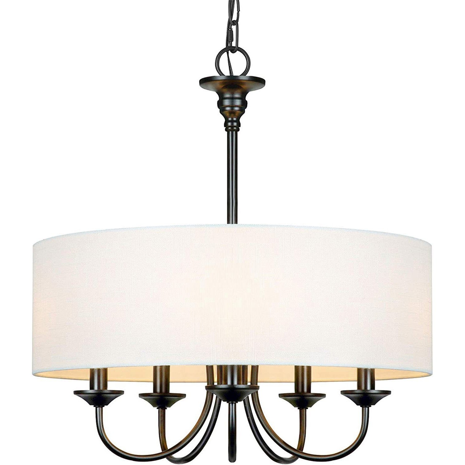 Nyneve 5 Light Dimmable Fabric Drum Chandelier