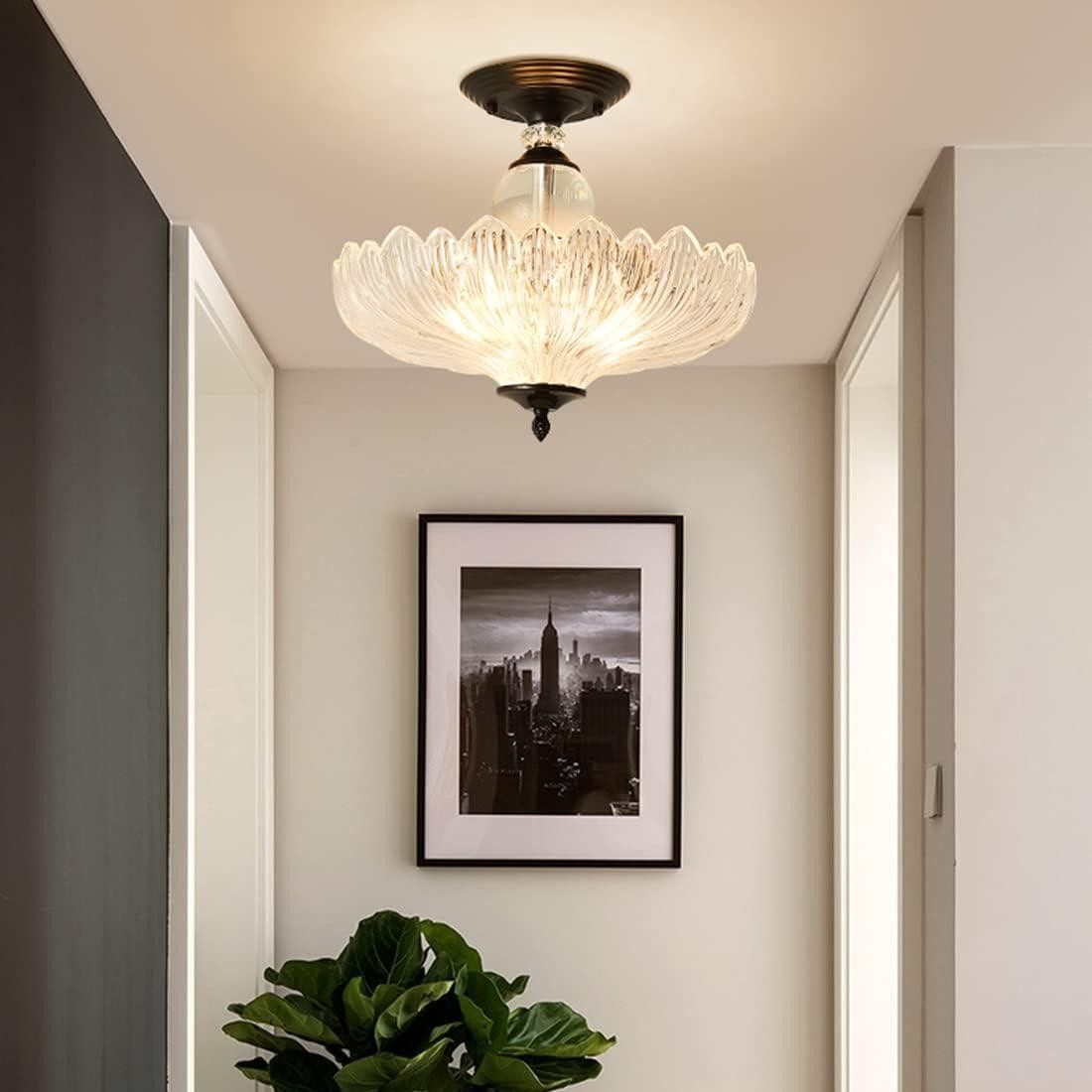Wyrith Vintage Flower Crystal Flush Mount Light
