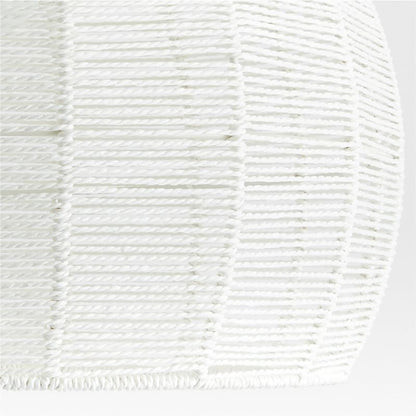 Dronor Ivory Woven Rope Globe Semi Flush Mount Light