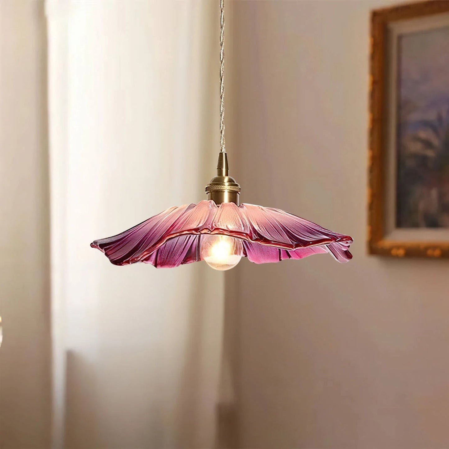 Callista Retro Lotus Creative Glass Pendant Light