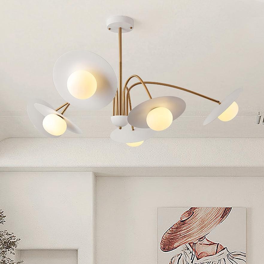 Xandros White Metal Champignon Chandelier