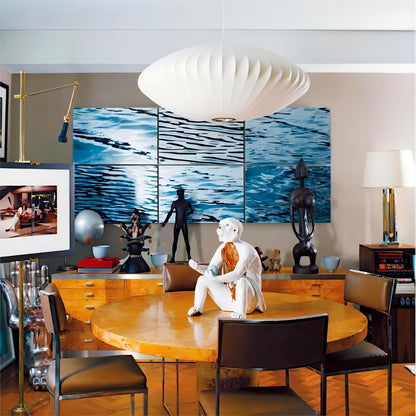 Leocadia White Saucer Nelson Bubble Pendant Light