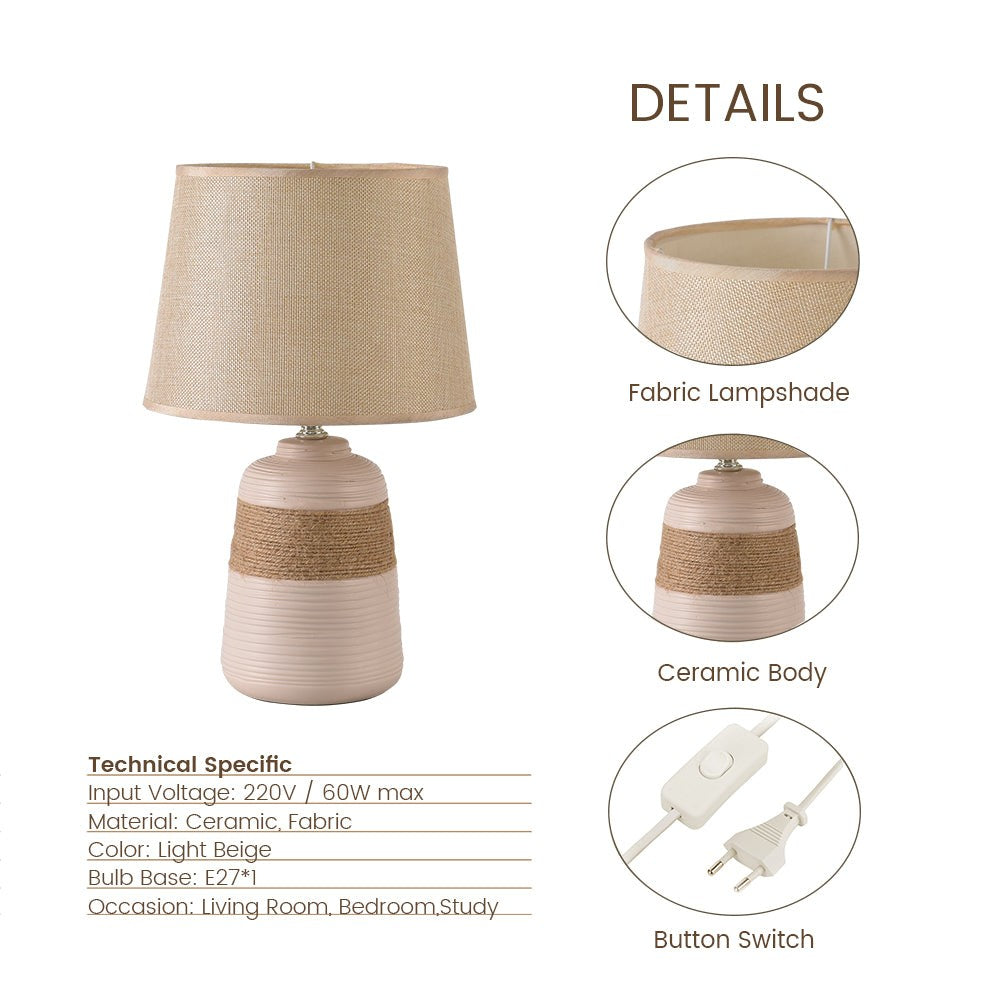 Rocco Handmade Simple Rustic Ceramic Table Lamp