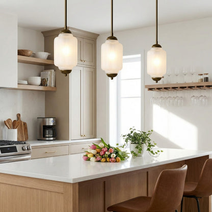Cyrilith Farmhouse Pumpkin Glass Eloise Pendant Light