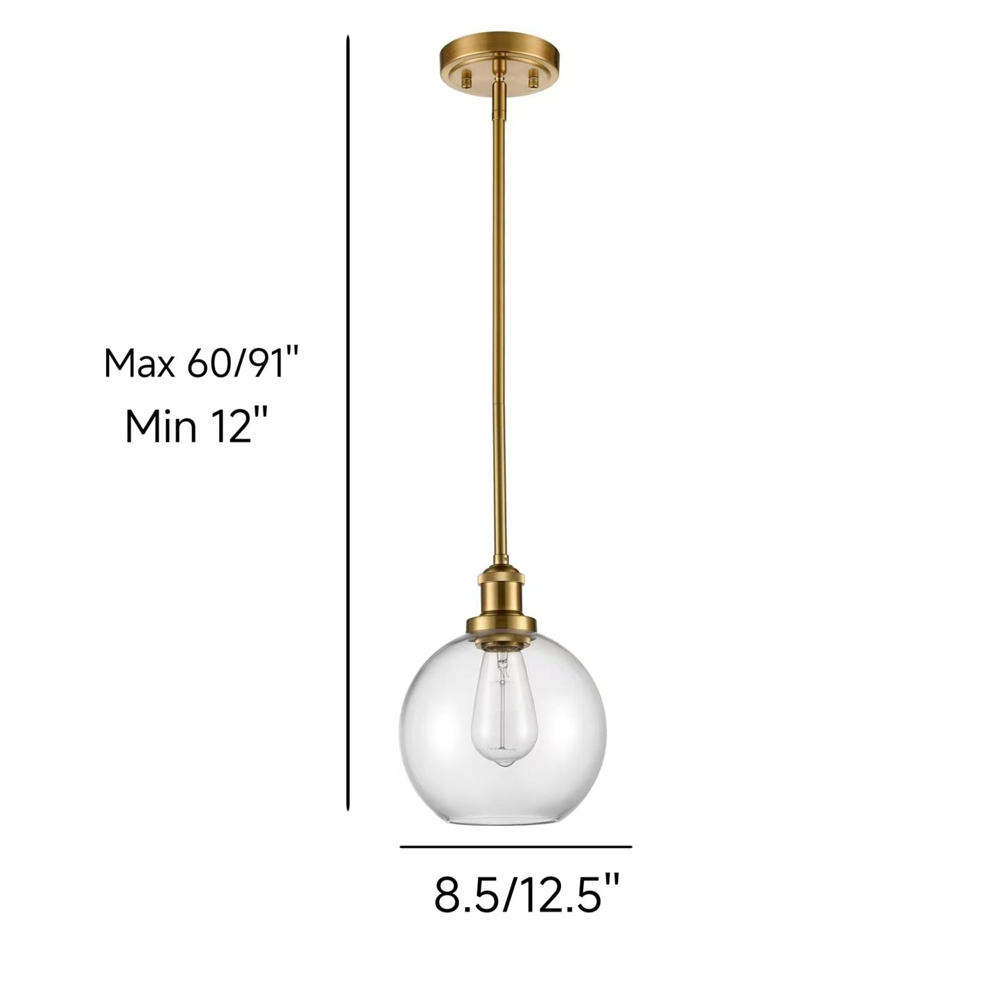 Savion Clear Glass Globe Pendant Light
