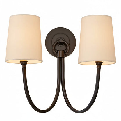 Kaevin Modern Elegant Linen Shade Double Wall Sconce