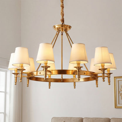Yasmin Antique Brass Wagon Wheel Chandelier