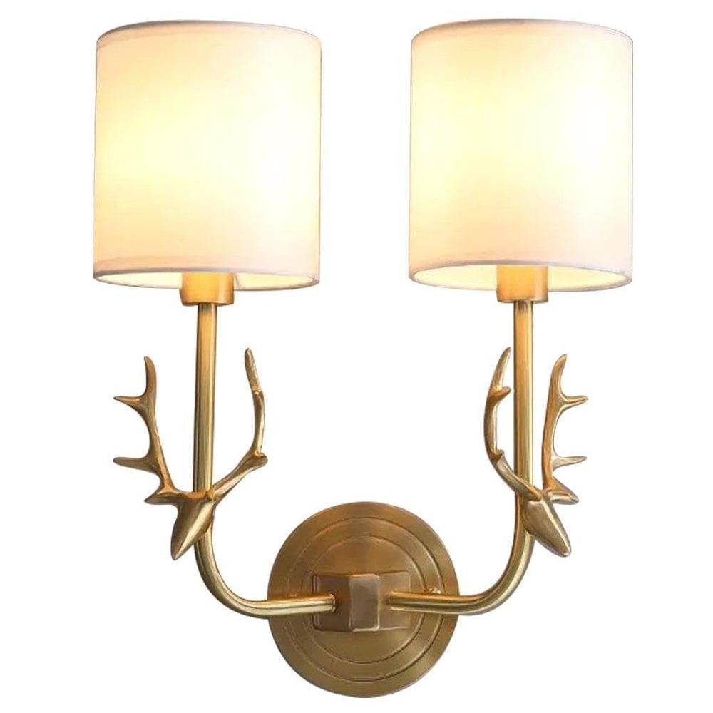 Akshara Farmhouse Brass Deer Head Wall Light