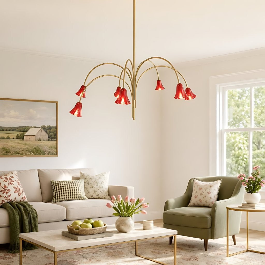 Fletcher Modern Colorful Floral Glass Fazzo Chandelier