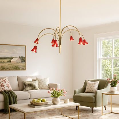 Fletcher Modern Colorful Floral Glass Fazzo Chandelier