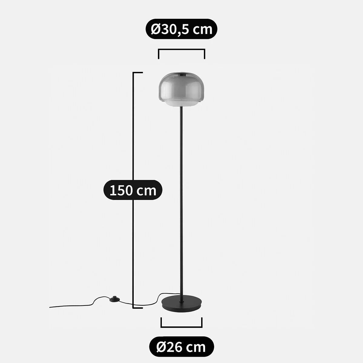 Eulalie Nordic Artistic Round Glass Floor Lamp