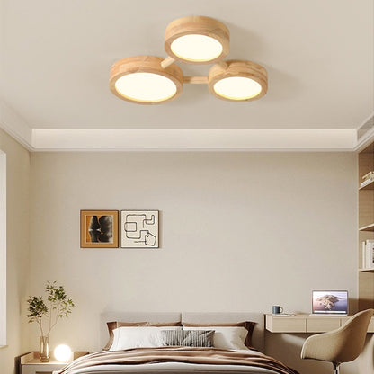 Phelith Modern Multi Heads Wood LED Ceiling Light