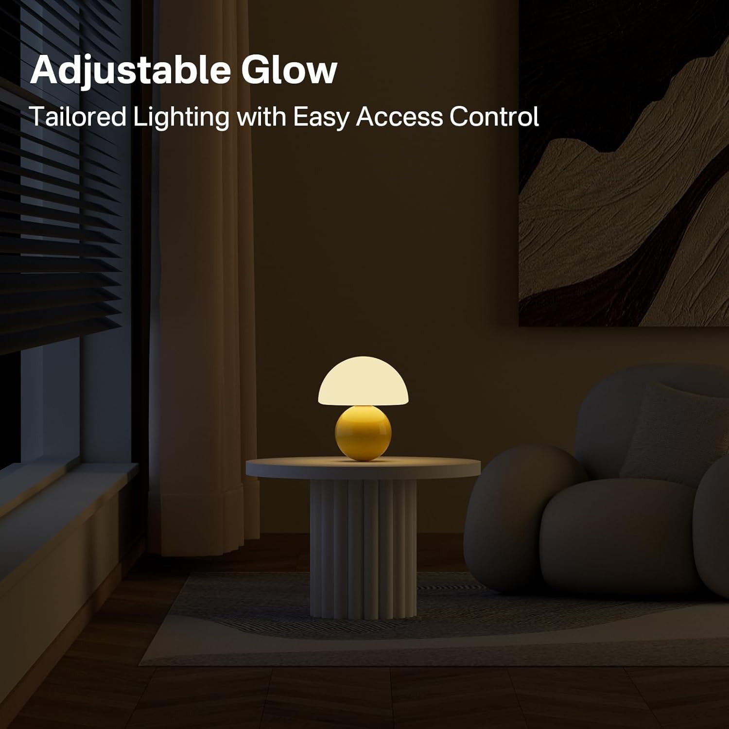 Evinth Mini Colorful Ceramic Base Mushroom Table Lamp