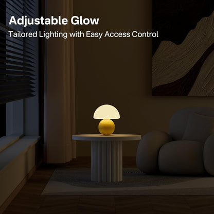 Evinth Mini Colorful Ceramic Base Mushroom Table Lamp