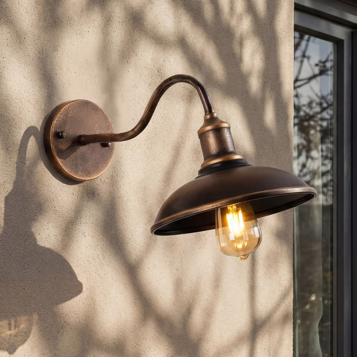 Arion Vintage Gooseneck Outdoor Wall Mounted Light