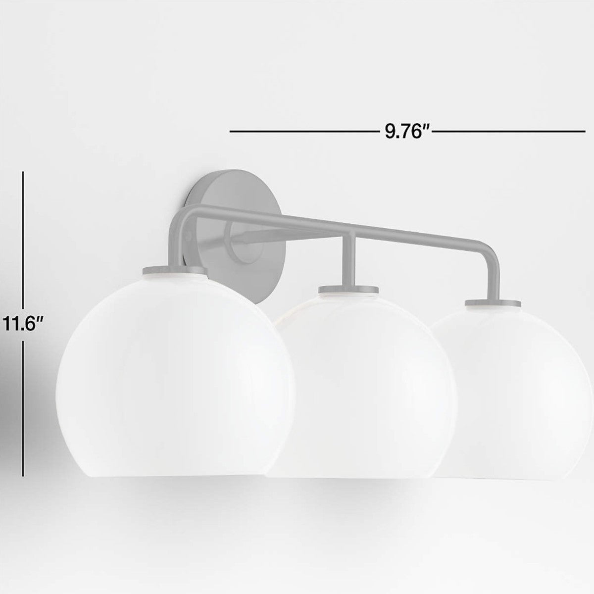 Konig Minimalist 3-Light Round Shade Brass Glass Wall Light