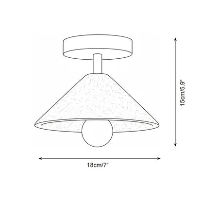 Katharine Minimalist Cone Shade Travertine Ceiling Lamp