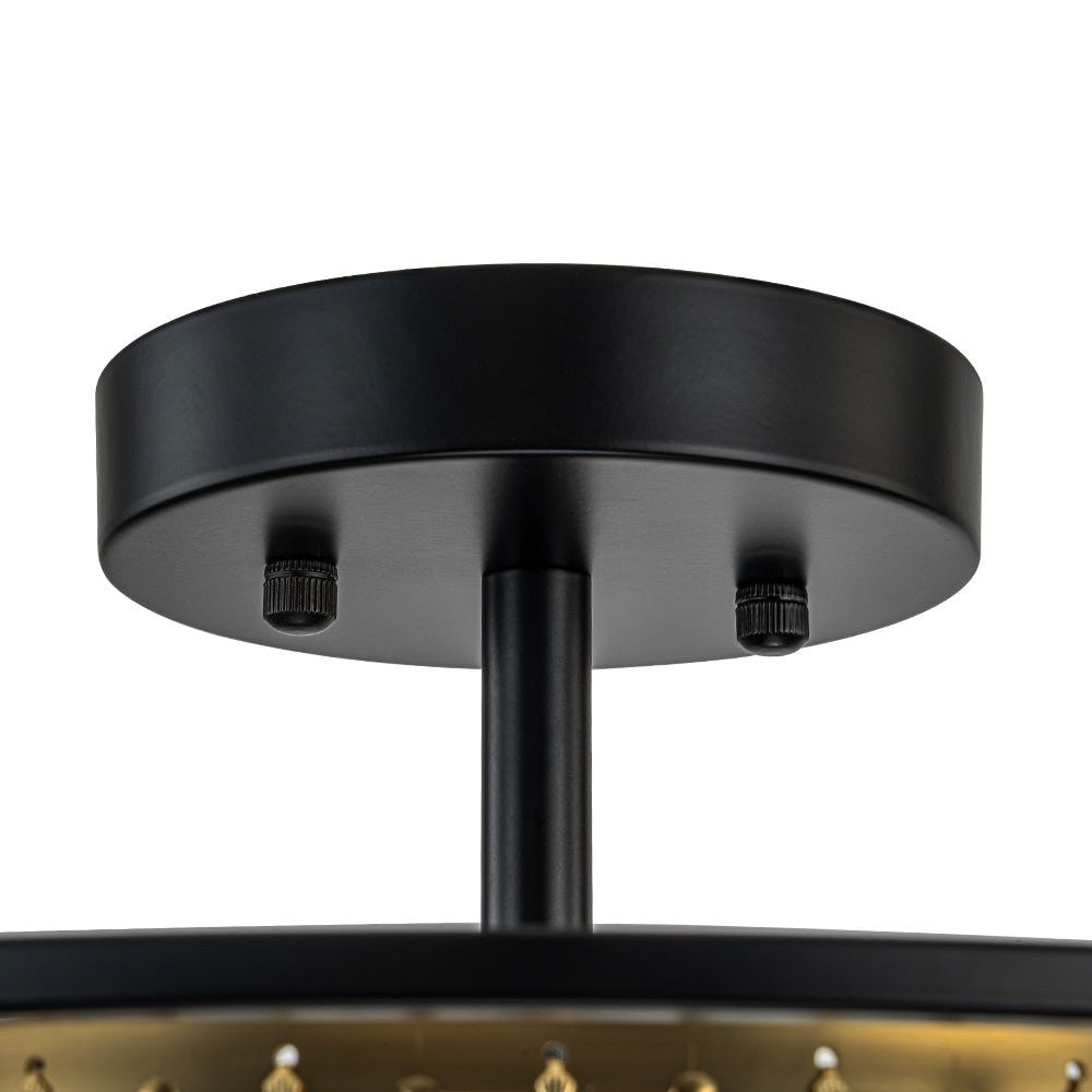 Eileyn Crystal Drum Semi Flush Mount Ceiling Light