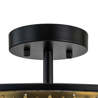 Eileyn Crystal Drum Semi Flush Mount Ceiling Light