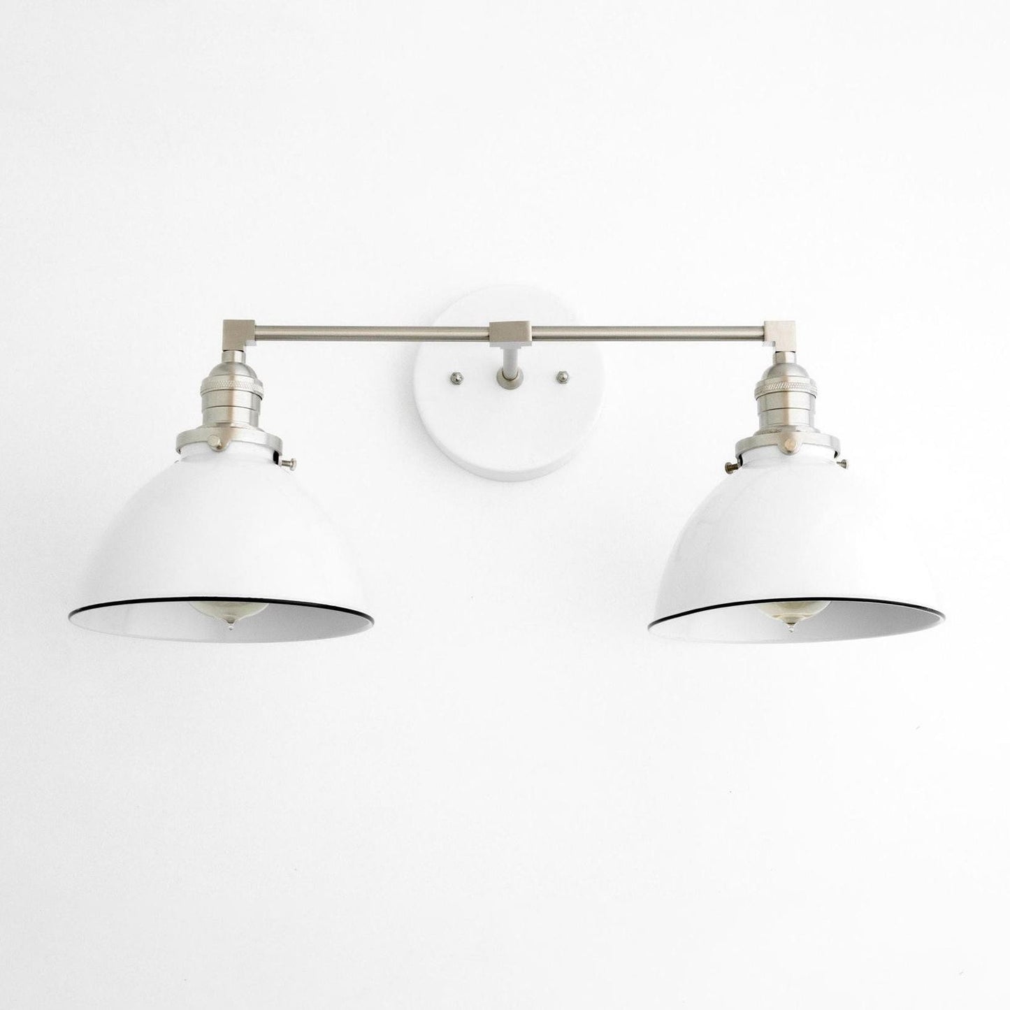 Amelia Farmhouse White Metal Dome Sconce